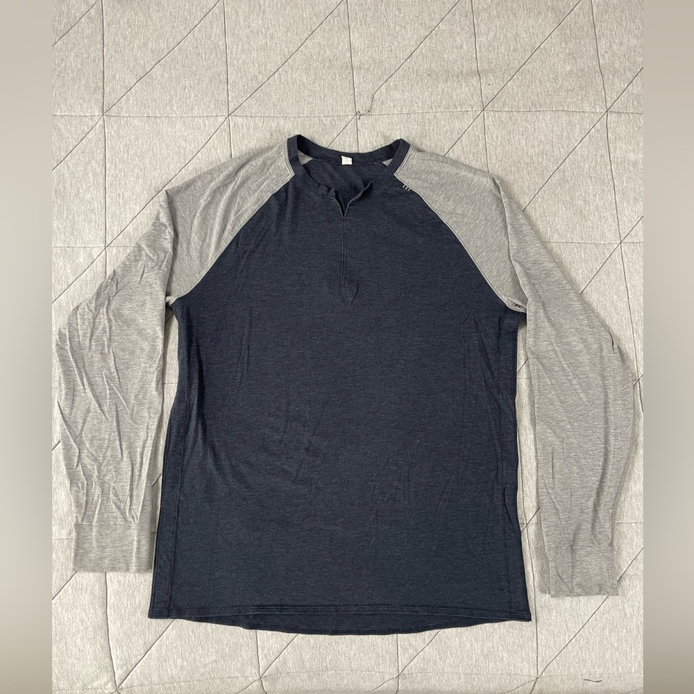 lululemon athletica Navy and Gray Long Sleeve Tee
